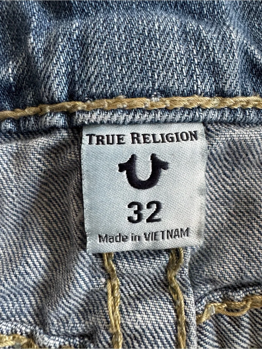 True Religion Ricky Relaxed Straight Denim Shorts Mens 32 Blue Super T Early 2k